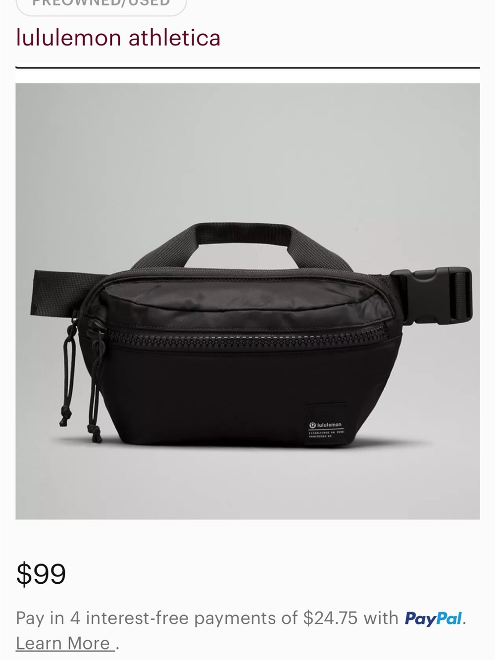 lululemon athletica Black Men's Belt Bag
